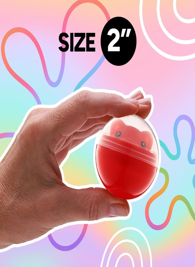 Entervending Empty Clear-Colored Round Capsules 2 inch 50 pcs Bulk 7 Colors Capsule for Toy Gumball Machines Plastic Containers Surprise for Kids Party Favor Prize - Image 3