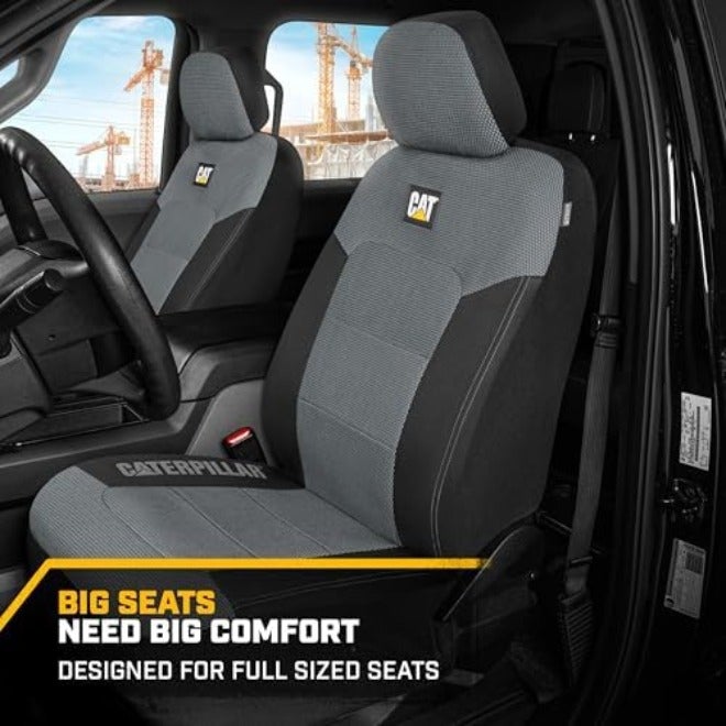 Caterpillar MeshFlex Automotive Seat Covers for Cars Trucks and SUVs (Set of 2) – Beige Car Seat Covers for Front Seats, Truck Seat Protectors with Comfortable Mesh Back, Auto Interior  Covers - Image 5