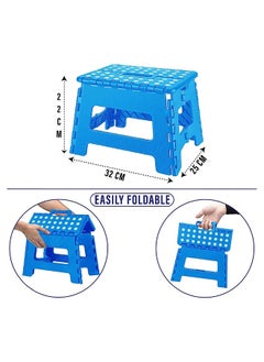 SKY-TOUCH Folding Step Stool for Kids, Collapsible Foot Stools 9 Inch Height, Foldable Plastic Stool for Kitchen, Bathroom, Garden, Indoor, Stool Lightweight Outdoor - Holds Up to 300 lbs (Blue)  - Image 2