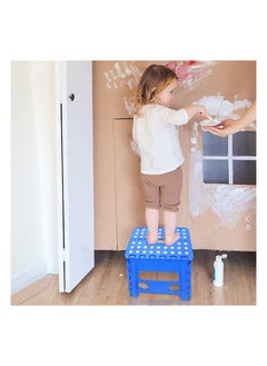 SKY-TOUCH Folding Step Stool for Kids, Collapsible Foot Stools 9 Inch Height, Foldable Plastic Stool for Kitchen, Bathroom, Garden, Indoor, Stool Lightweight Outdoor - Holds Up to 300 lbs (Blue)  - Image 3