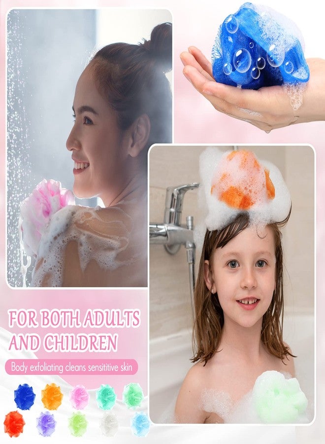 Raiten 72 Pack Bath Loofah Bulk Travel Size Loofah Mini Sponge Mesh Shower Ball Body Scrubber Exfoliator Shower Bath Pouf Assorted Colors for Kids Women Men Wash Bathroom - Image 5