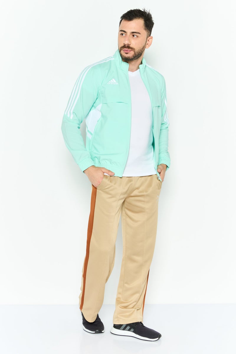 Adidas Men Sportswear Fit Brand Logo Training Jacket, Green - Image 2