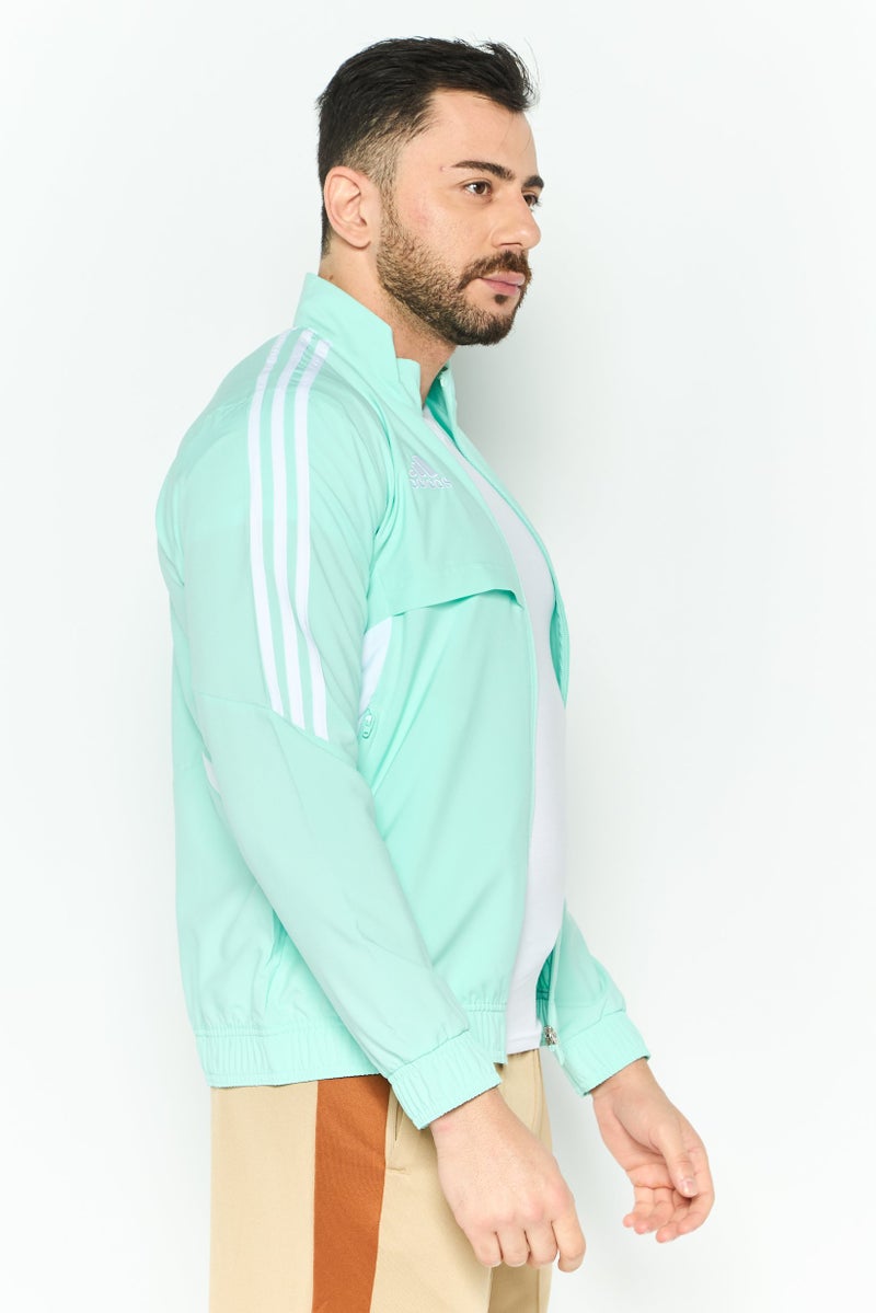 Adidas Men Sportswear Fit Brand Logo Training Jacket, Green - Image 3