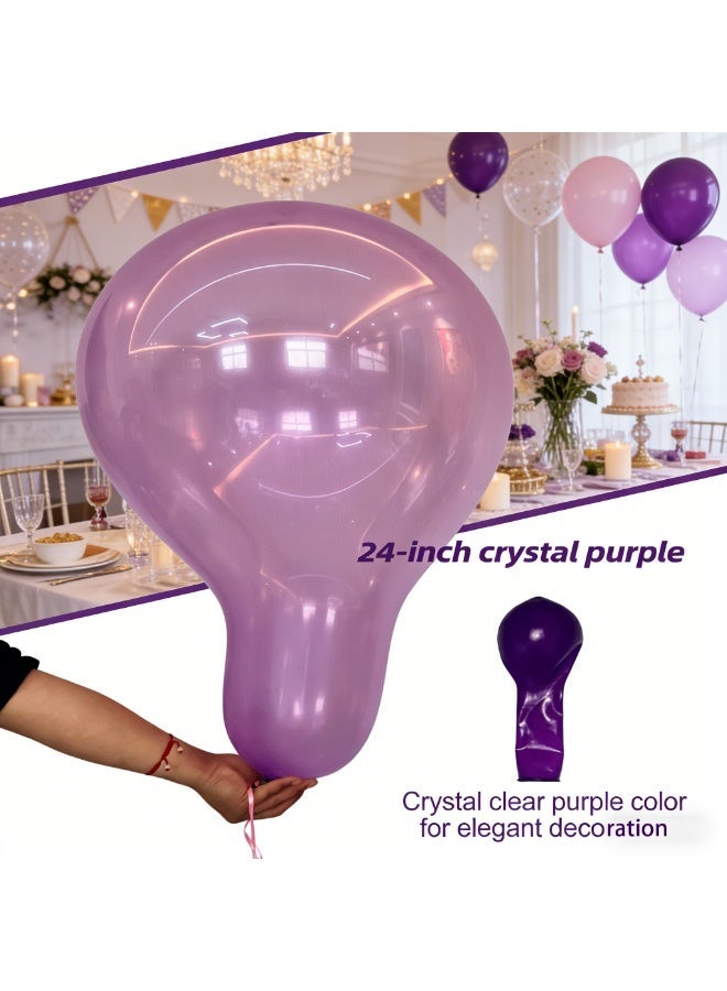 24-inch purple balloon（2 balloons）,made of natural latex,thickened material,durable,suitable for birthday parties and weddings - Image 1