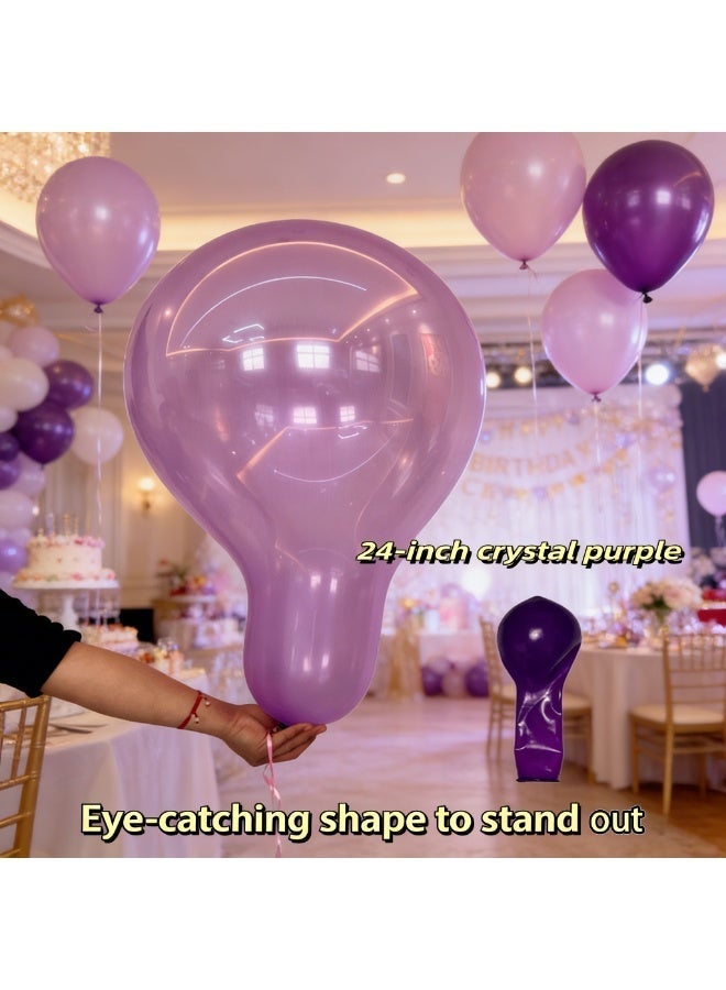 24-inch purple balloon（2 balloons）,made of natural latex,thickened material,durable,suitable for birthday parties and weddings - Image 2
