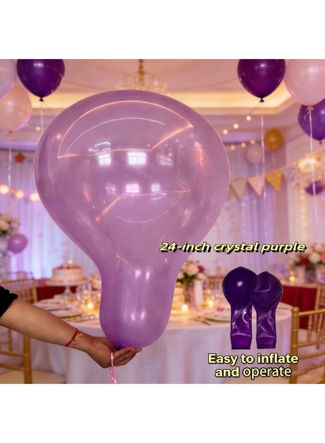 24-inch purple balloon（2 balloons）,made of natural latex,thickened material,durable,suitable for birthday parties and weddings - Image 5