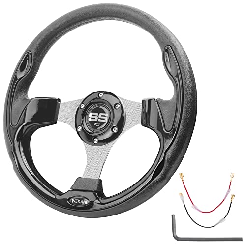 WEKANI Golf Cart Steering wheel for EZGO YAMAHA and Club Car Precedent Most Golf carts Black - Image 1