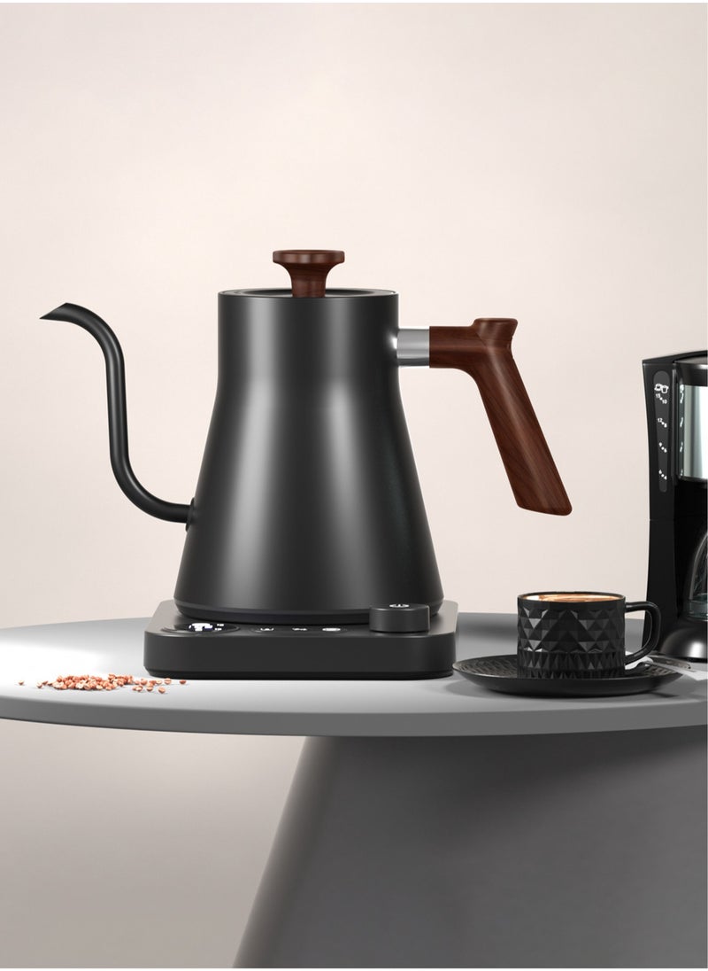 Brutelle - Gooseneck Kettle V60 Coffee Kettle 900ML 1200W Power Knob Temperature Adjustment with Digital Display Temperature Automatic Insulation Stainless Steel Material Suitable for Home and Office - Image 1