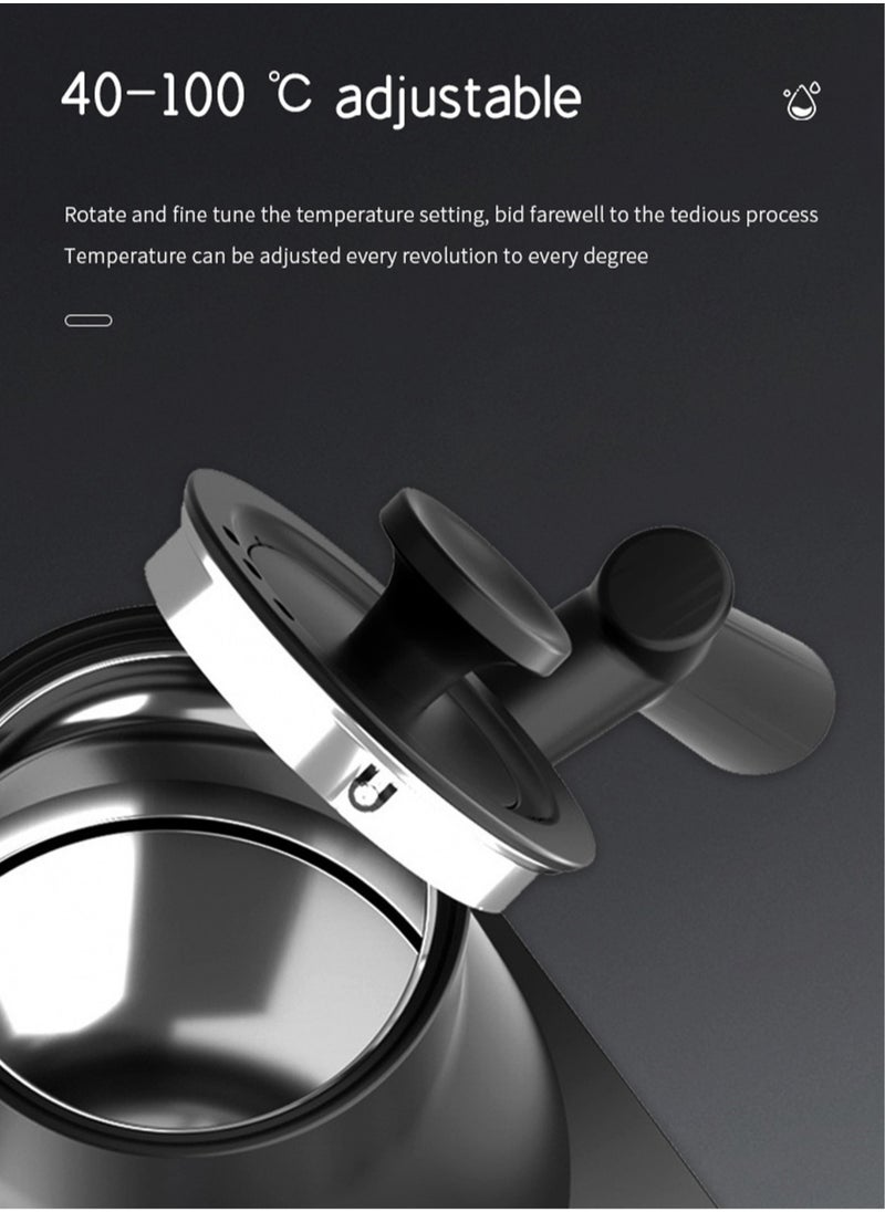 Brutelle - Gooseneck Kettle V60 Coffee Kettle 900ML 1200W Power Knob Temperature Adjustment with Digital Display Temperature Automatic Insulation Stainless Steel Material Suitable for Home and Office - Image 1