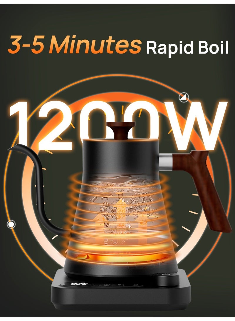 Brutelle V60 Kettle Gooseneck Kettle 900ML Electric Kettle Stainless Steel 1200W for Home Office Apartment Coffee Cornerfor V60 coffee Tea Matcha Black KT90 PRO - Image 4