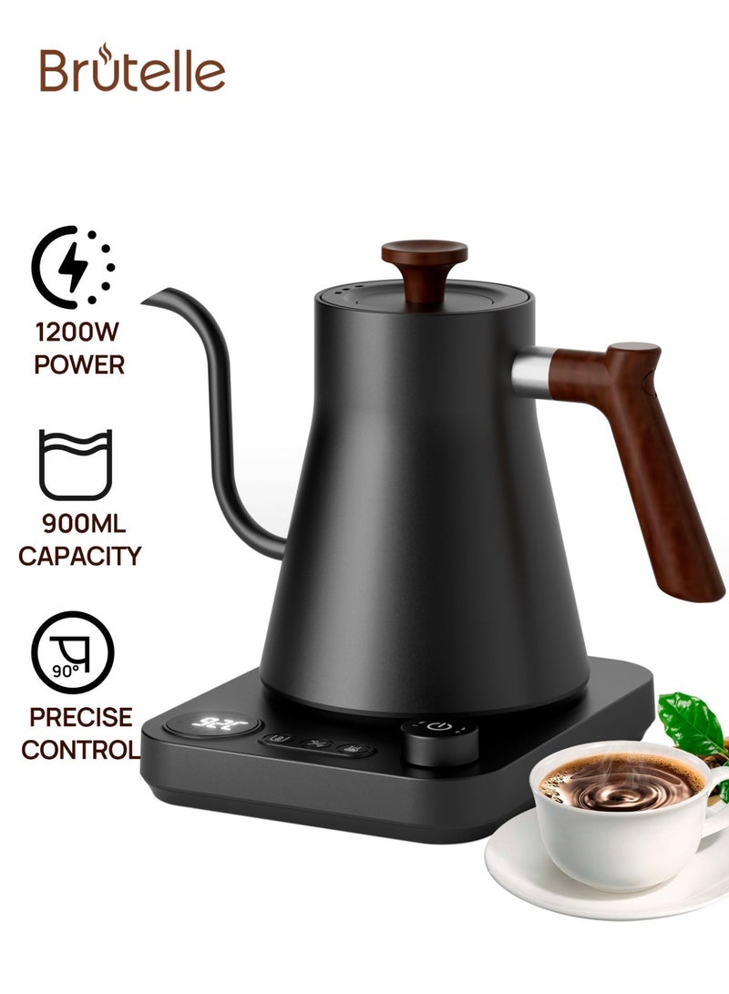 Brutelle V60 Kettle Gooseneck Kettle 900ML Electric Kettle Stainless Steel 1200W for Home Office Apartment Coffee Cornerfor V60 coffee Tea Matcha Black KT90 PRO - Image 1