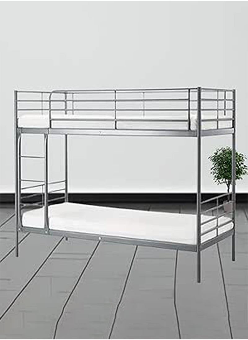 Generic - Heavy Duty Bunk Bed Metal Bunk Bed Guardrails,Sleek and Strong Metal Bunk Bed,Durable Twin Bunk Bed with Safety Rails,Space-Saving and Kid-Friendly Bunk Bed,Apartment Studio Room Size 90x190 cm - Image 1