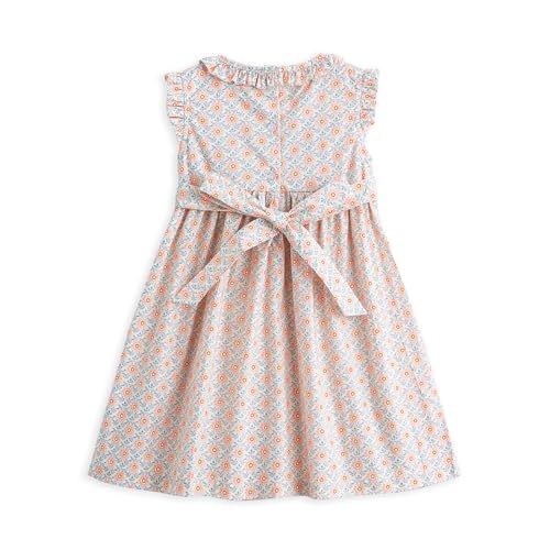 Curipeer Baby Girls Summer Floral Dress Cotton Sleeveless Toddler Smocking Casual Floral Beach Dress 2Y Pink Blue - Image 2