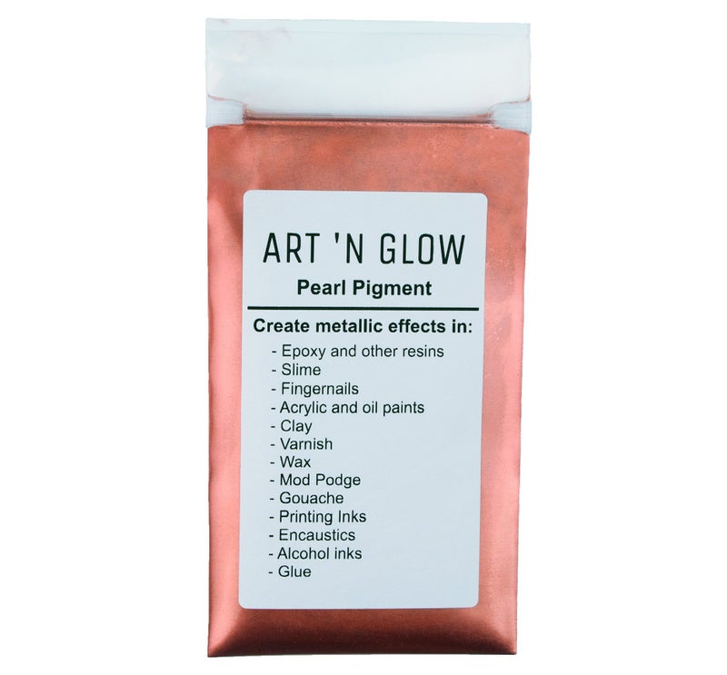 Art 'N Glow Mica Pearl Pigment Powder Rose  88 Ounce25 Grams  10 Colors Available 