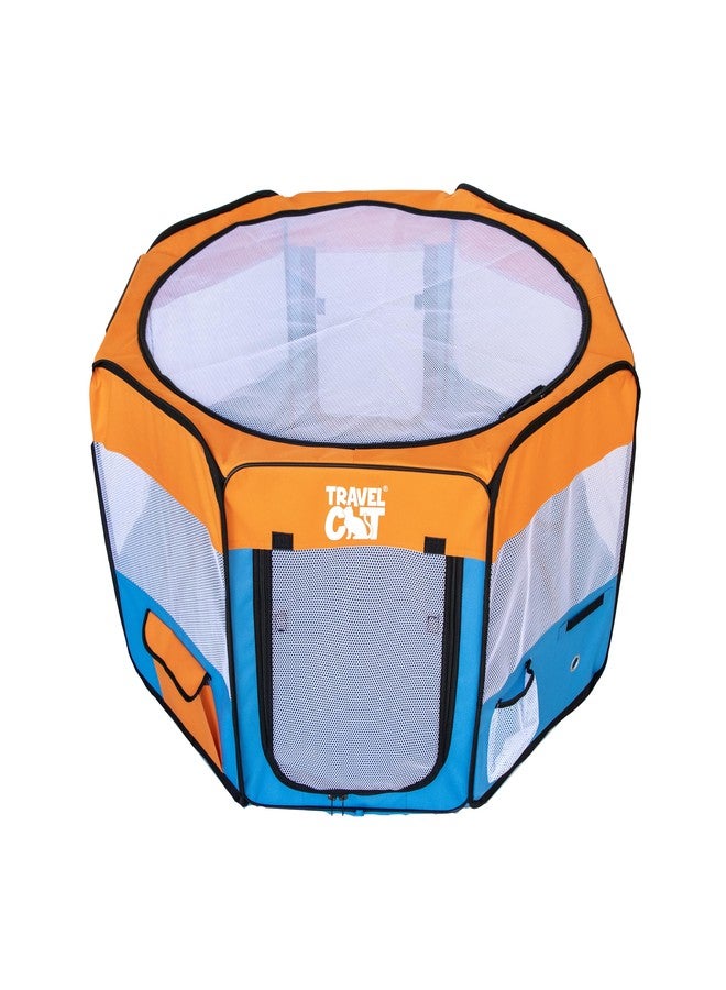 Your Cat Backpack Travel Cat Portable Cat Tent - Durable Foldable Pet Playpen for Indoor and Outdoor Cats, Small Dogs etc. - 16" x 29" Collapsible Tent with Zipper Top, Cover Door and Scratch-Resistant Mesh Paneling - Image 2