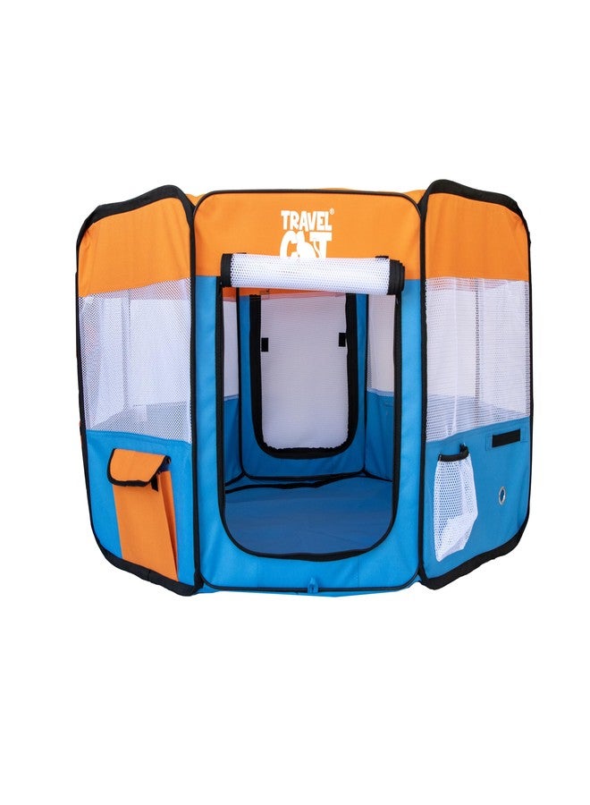 Your Cat Backpack Travel Cat Portable Cat Tent - Durable Foldable Pet Playpen for Indoor and Outdoor Cats, Small Dogs etc. - 16" x 29" Collapsible Tent with Zipper Top, Cover Door and Scratch-Resistant Mesh Paneling - Image 1