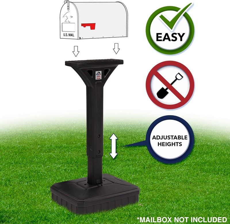 SIMPLAY3 American Home Dig-Free Universal Mailbox Post for Standard Mailboxes - No Digging Needed Mailbox Post - Black - Image 5