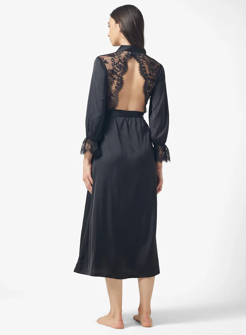 ELLA Robe With Lace Sleeves