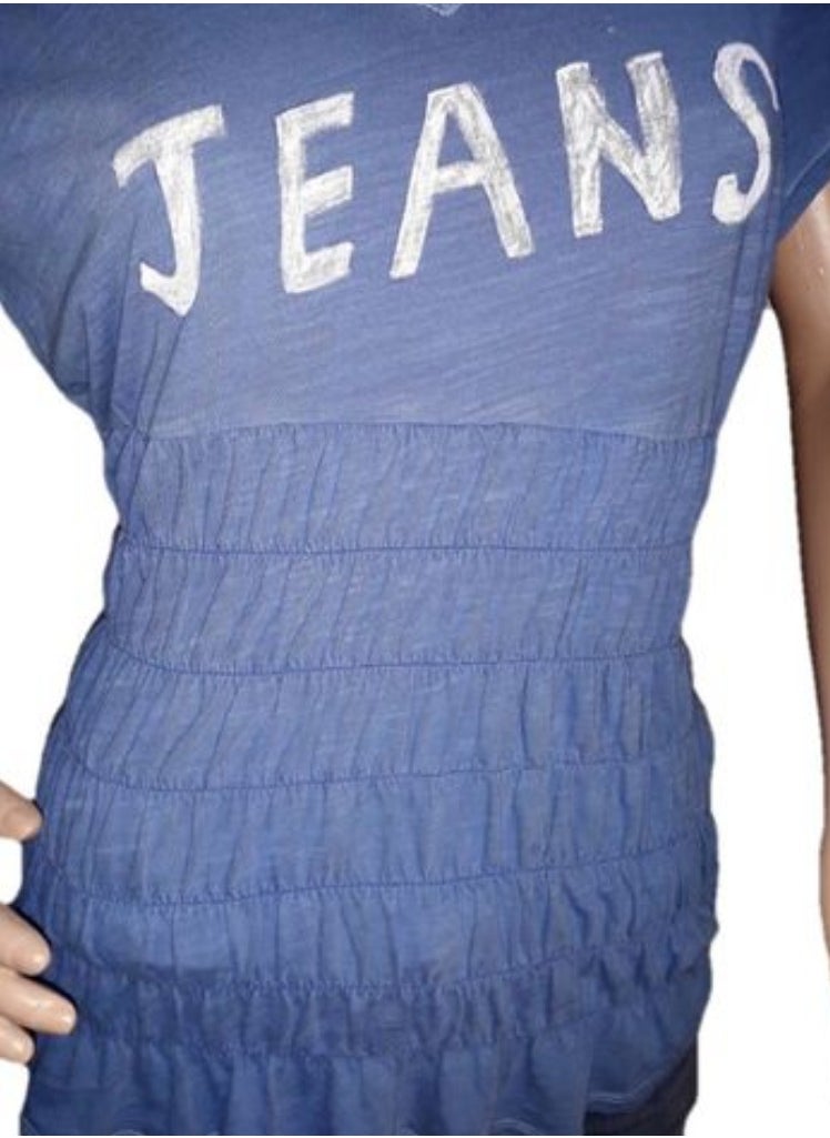 Generic - Women short sleeves cotton t-shirt printed jeans - Image 1