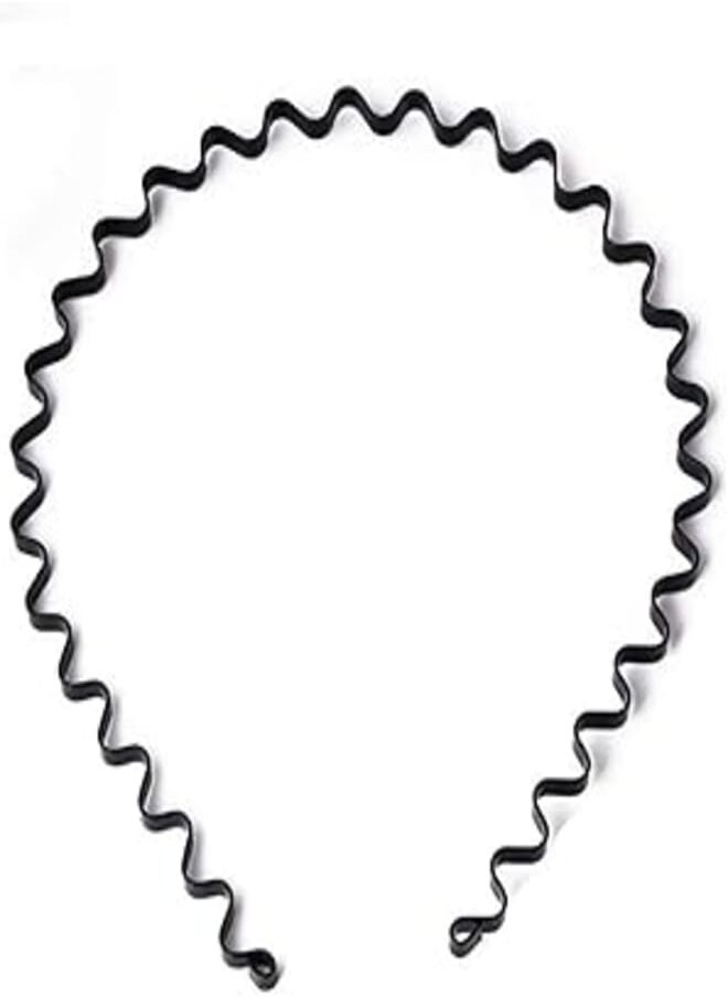 DAYONG DAYONG Metal Hair Band-Unisex Black Simple Elastic Non Slip Men Women's Headband Hair Clips (Style 3) 
