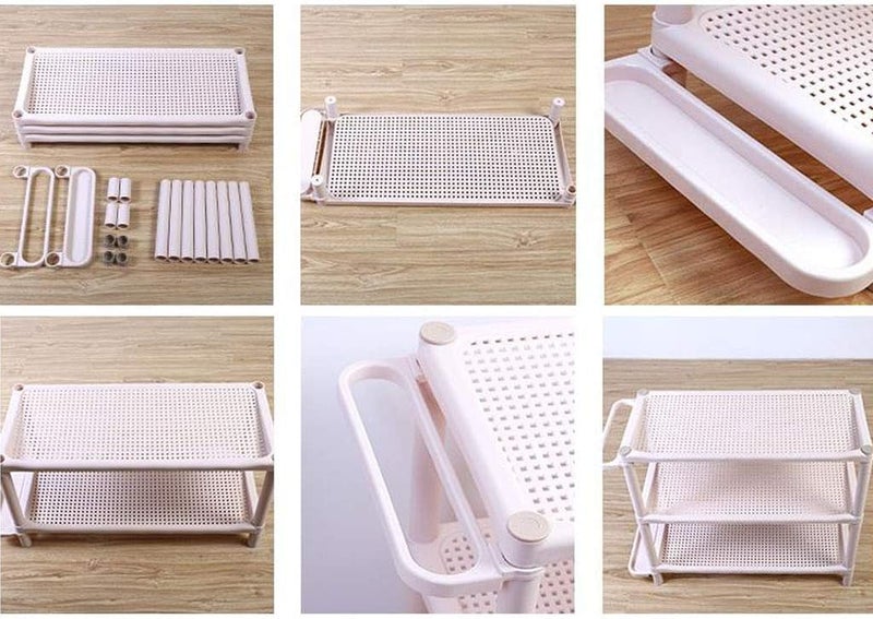 HOME CUBE 3 Layer Plastic Shoe Rack For Home Chappal Stand With Umbrella Holder Multi-Purpose Shelf Shoe Stand For Living Room Home & Office, Adjustable Plastic Shoe Rack Storage., 71X29X58 Cm - Image 5