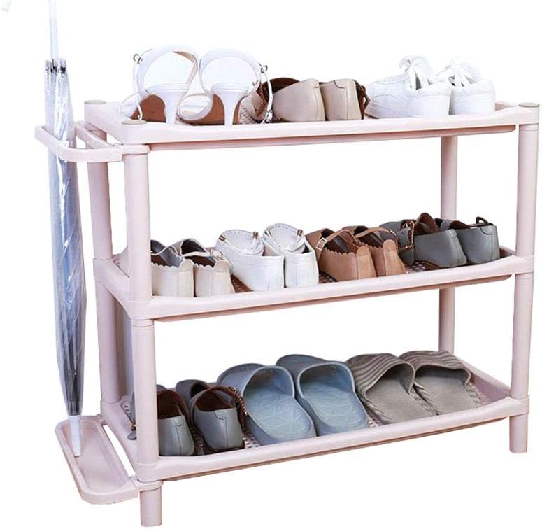 HOME CUBE 3 Layer Plastic Shoe Rack For Home Chappal Stand With Umbrella Holder Multi-Purpose Shelf Shoe Stand For Living Room Home & Office, Adjustable Plastic Shoe Rack Storage., 71X29X58 Cm - Image 2