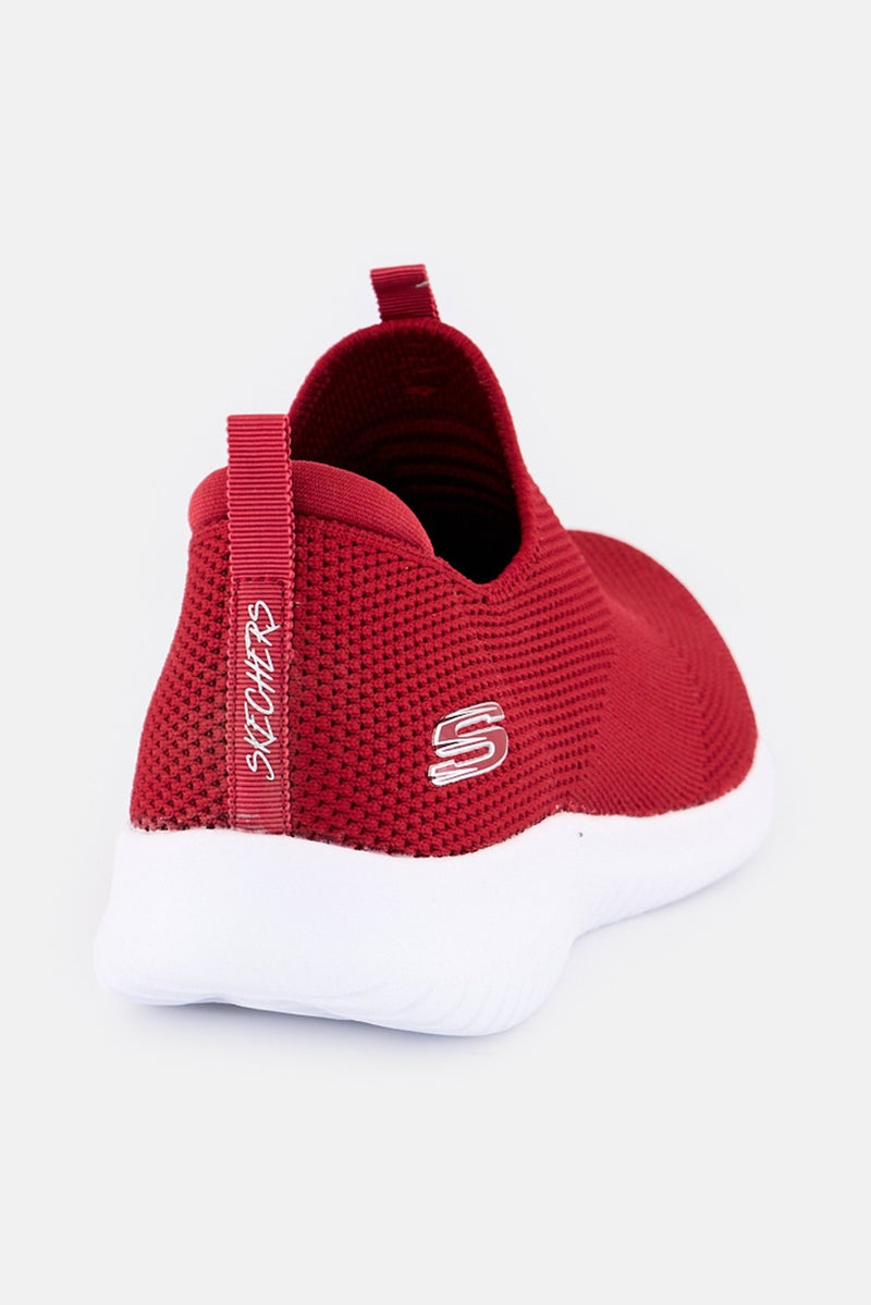 SKECHERS Women Ultra Flex Slip On Outdoor Shoes, Red  - Image 3