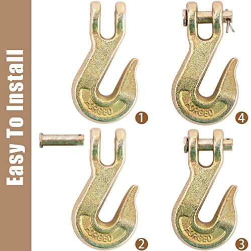 9TH SHOP Clevis Grab Hooks, 3/8" Pin 6600 lbs G70 Heavy Duty Grab Hook Clevis for Truck Trailer Tow Chain Transport (10Pack) - Image 5