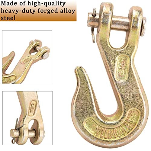 9TH SHOP Clevis Grab Hooks, 3/8" Pin 6600 lbs G70 Heavy Duty Grab Hook Clevis for Truck Trailer Tow Chain Transport (10Pack) - Image 3