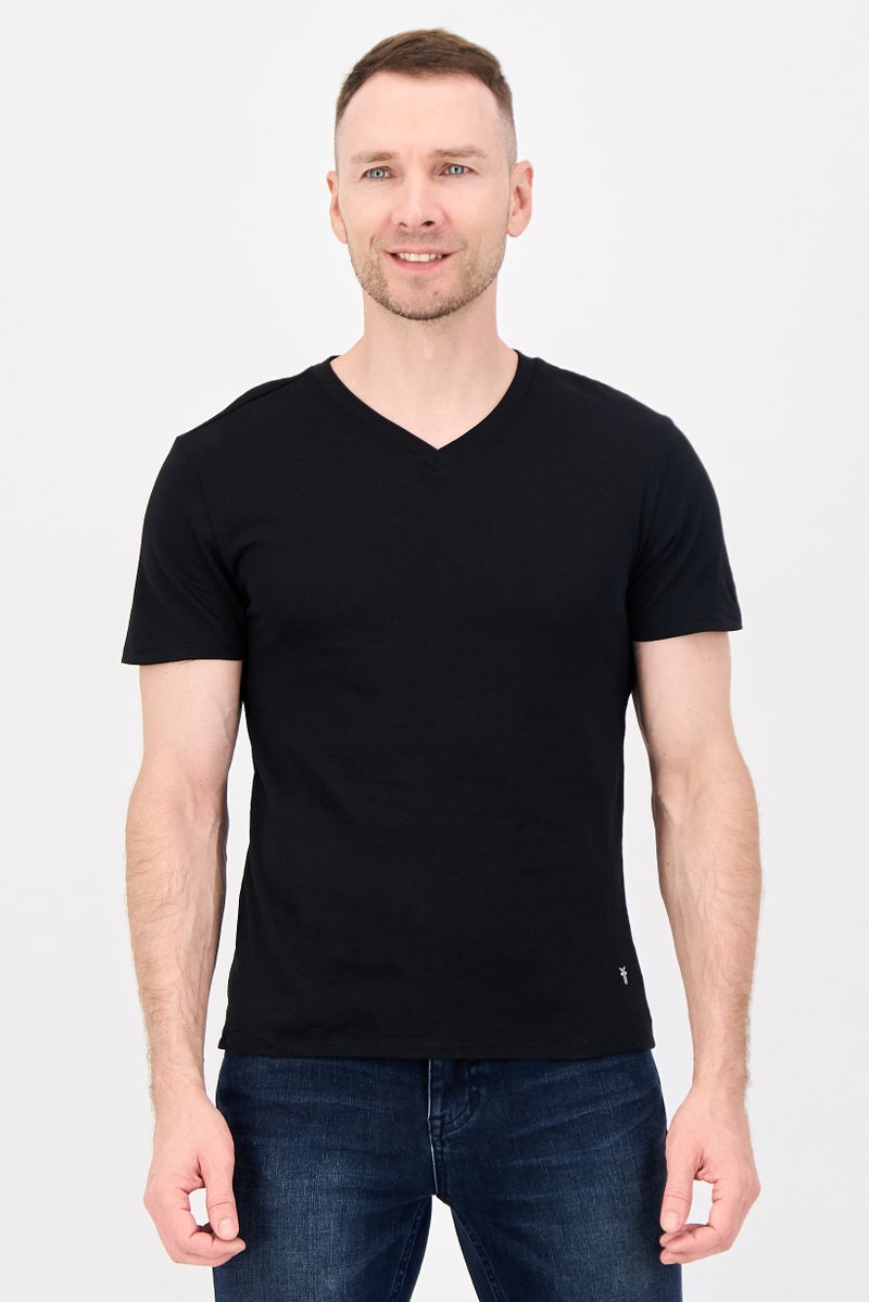 Frye Men 4 Pieces V-Neck Brand Logo Short Sleeve T-Shirt, Multicolor - Image 4