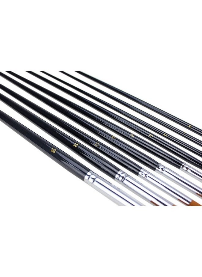 Marrywindix - 9Pcs Round Pointed Tip Pony Hair Artists Filbert Paintbrushes Marrywindix Watercolor Paint Brush Set Acrylic Oil Painting Brush Black - Image 1