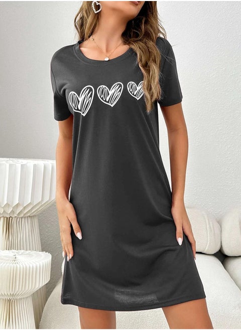 Mesery Sleepshirt Cotton Short Sleeves Printed