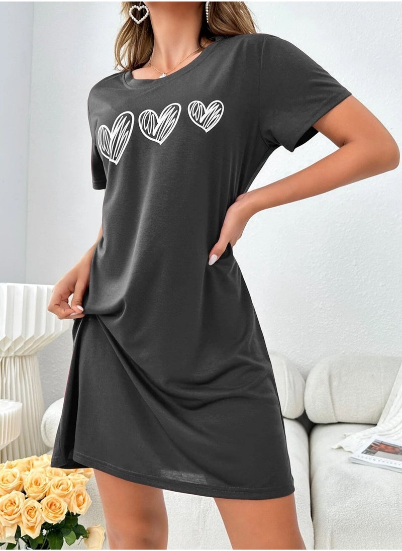 Mesery Mesery Sleepshirt Cotton Short Sleeves Printed  - Image 3