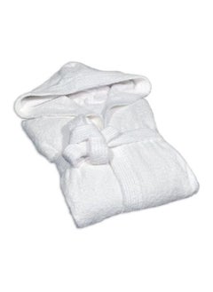 ماركة غير محددة Hooded Terry Cotton Bathrobe White  - Image 3