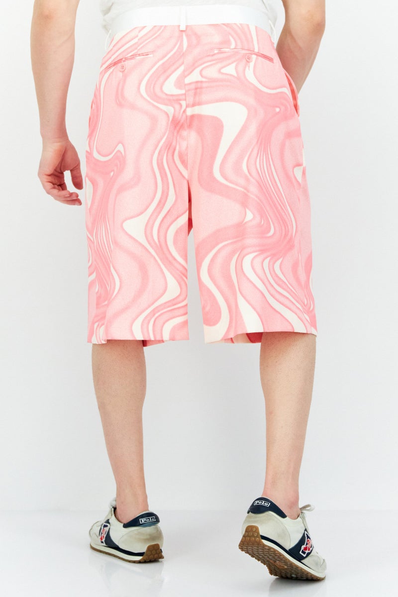 Asos Design Men Tall Fit Abstract Print Basic Shorts, Pink - Image 3