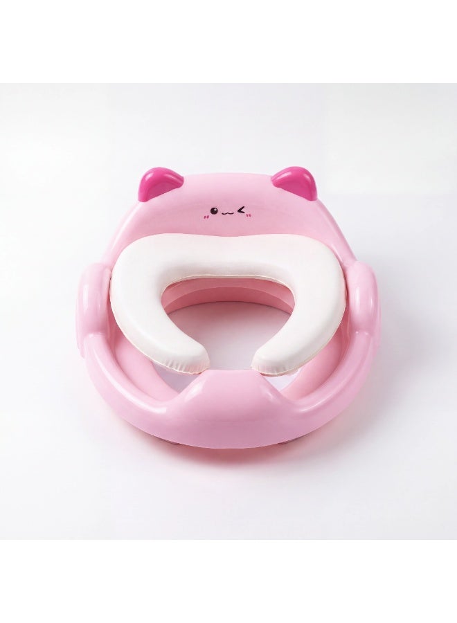 Premium Potty Training Seat for Toddlers with Handles & Splash Guard - Secure Baby Toilet Trainer Ring -  Soft Paded - Image 4