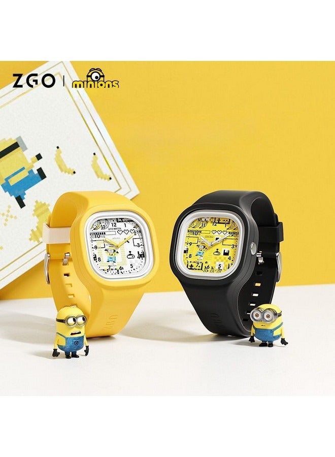 زجو ساعة رياضية لطيفة، ساعة كوارتز كارتونية كارتونية تحمل علامة مينيونز التجارية المشتركة للأولاد والبنات - Image 3