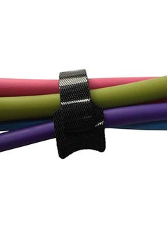 erorex 50 Pcs Reusable Fastening Cable Ties Microfiber Cloth 6 Inch Hook And Loop Cord Ties Black  - Image 2