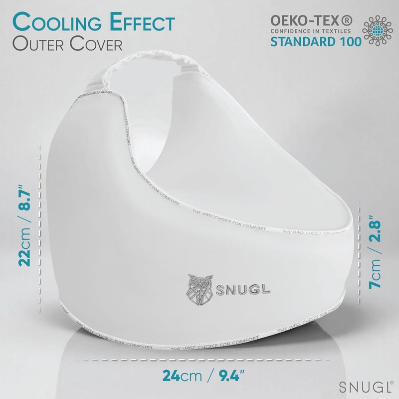 SNUGL Knee Pillow for Sleeping on Side – Cooling Pillow Memory Foam | Knee Support for Women & Men | Sciatica & Leg Support Cushion with Secure Straps (White) - Image 3