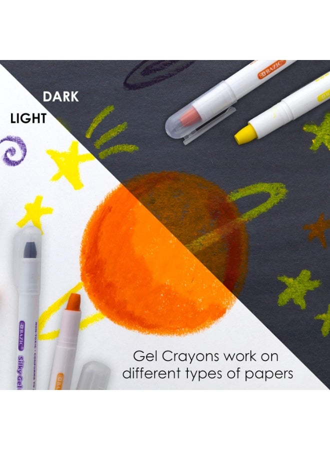 Bazic Silky Gel Crayons Washable Blendable Watercolor Crayon 12 Pcs - Image 4