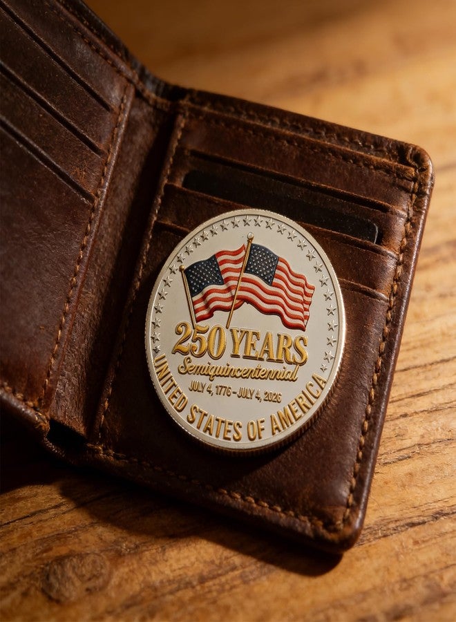 Jendfert USA 250th Anniversary Commemorative Coin - American Eagle & Patriotic Symbols Collectible - America 250 Merchandise for Celebration & Gifting (1776-2026) 250 Eagle Style2 - Image 5