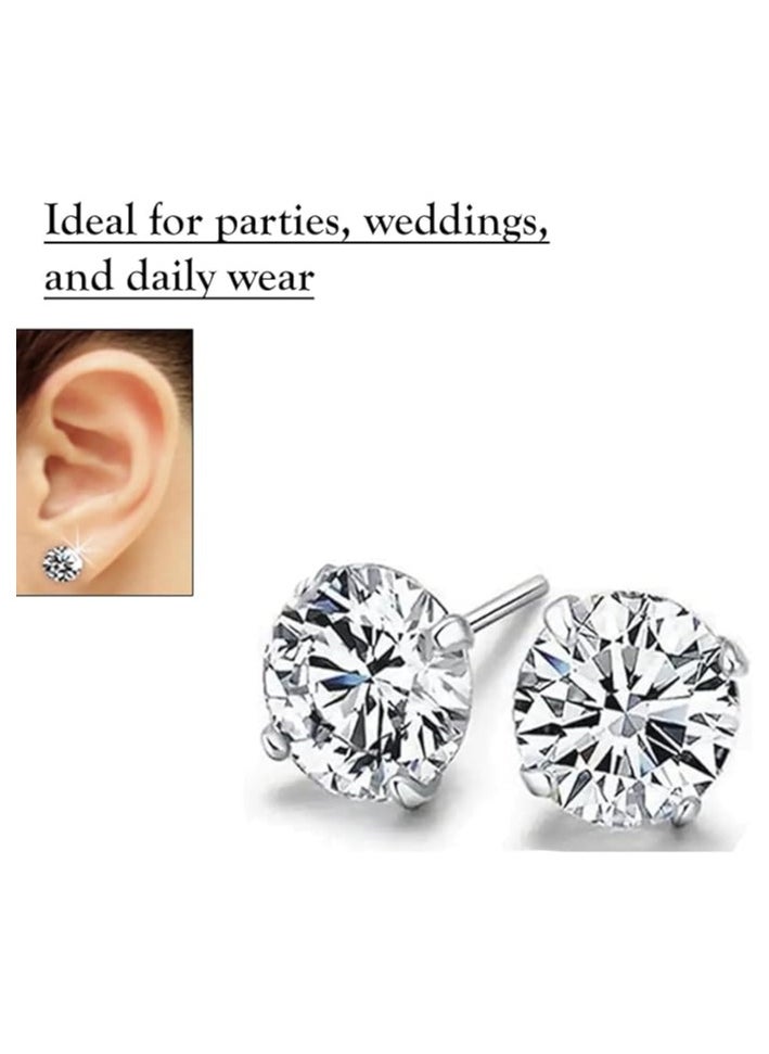 Estrico Cubic Crystal Earrings Solid Diamond Shape Womens Jewelry Accessories Crystal Earrings For Girls And Women 6mm  - Image 3