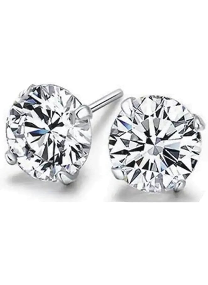 Estrico Cubic Crystal Earrings Solid Diamond Shape Womens Jewelry Accessories Crystal Earrings For Girls And Women 6mm  - Image 4
