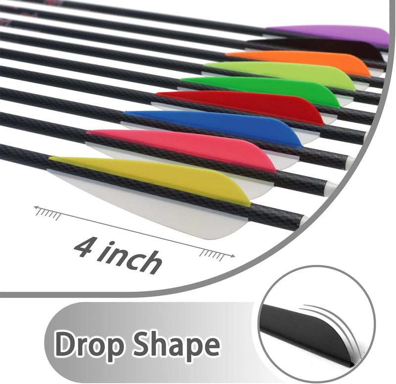 Letszhu Arrows Vanes 4 Inch Plastic Feather Fletching for DIY Archery Arrows 50 Pack… - Image 4