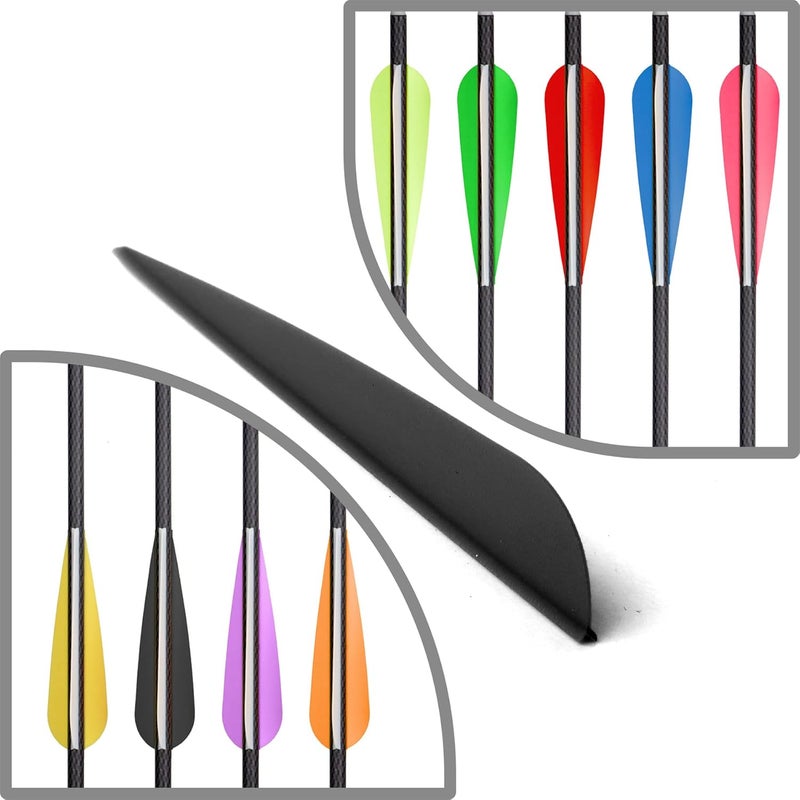 Letszhu Arrows Vanes 4 Inch Plastic Feather Fletching for DIY Archery Arrows 50 Pack… - Image 5