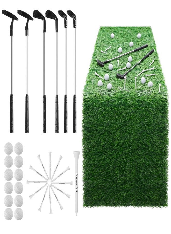 Purpeak 31 Pcs Golf Table Centerpieces Decorations Sets with 12 x 71 Inches Artificial Grass Table Runner Wood Tees Mini Golf Clubs and Balls for Sport Themed Birthday Party Decor - Image 1