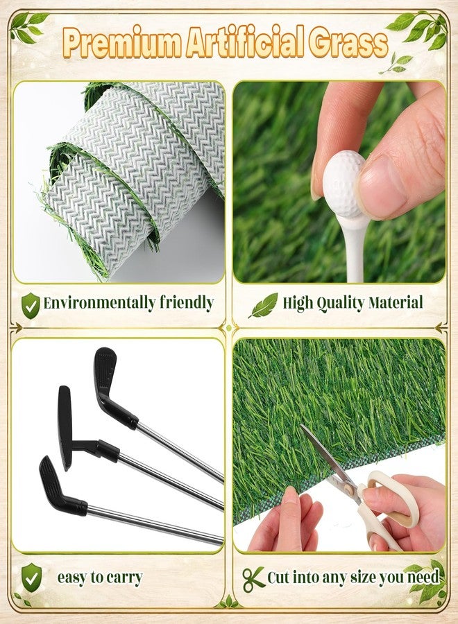 Purpeak 31 Pcs Golf Table Centerpieces Decorations Sets with 12 x 71 Inches Artificial Grass Table Runner Wood Tees Mini Golf Clubs and Balls for Sport Themed Birthday Party Decor - Image 4