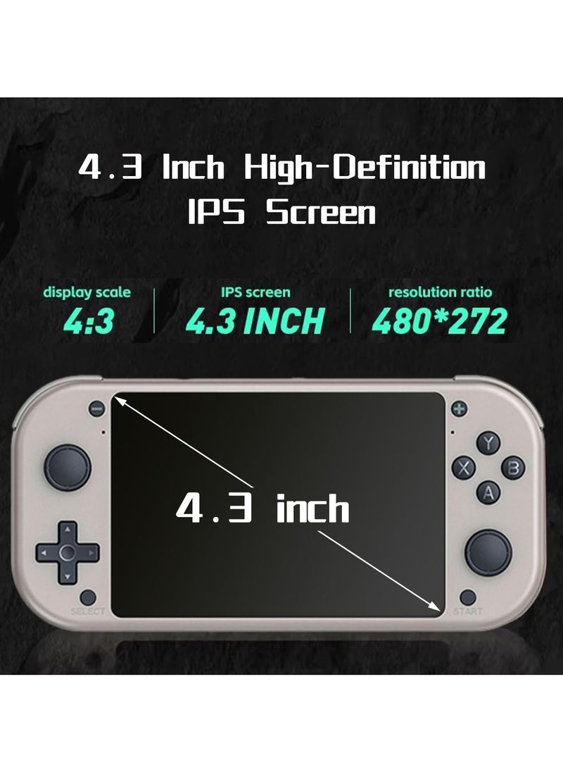 Mr. Penda M17 Retro Handheld Game Console - 4.3" LCD Screen, 2000mAh Battery, 128GB with 20,000+ Classic Games, EmuELEC System, Quad-Core Cortex-A7 CPU (Silver)  - Image 3
