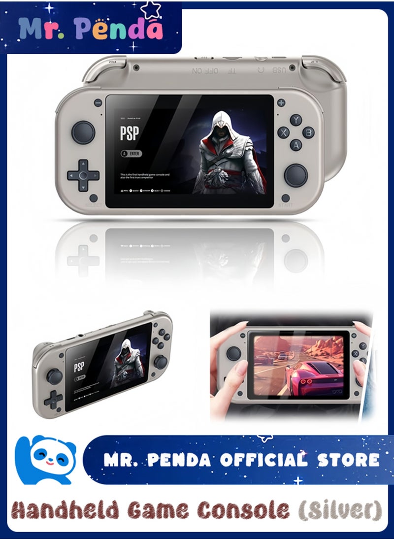 Mr. Penda M17 Retro Handheld Game Console - 4.3" LCD Screen, 2000mAh Battery, 128GB with 20,000+ Classic Games, EmuELEC System, Quad-Core Cortex-A7 CPU (Silver)  - Image 1