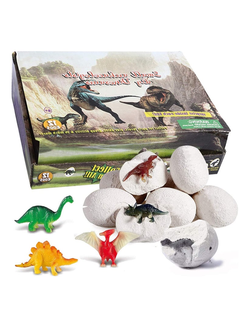 SYOSI 12PCS Egg Kids - Perfect Basket Stuffers & Preschool Educational Toys for Boys Girls a Dozen Dino Eggs Kit,Discover Dinosaur Archaeology Science Crafts Gifts Boys&Girls,Stuffers,Preschool (White)  - Image 5